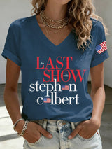 🔥Buy 3 Get 15% Off🔥V-Neck Retro Last Show Print T-Shirt