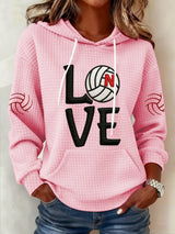 Women's Vintage  Volleyball Print Hoodie