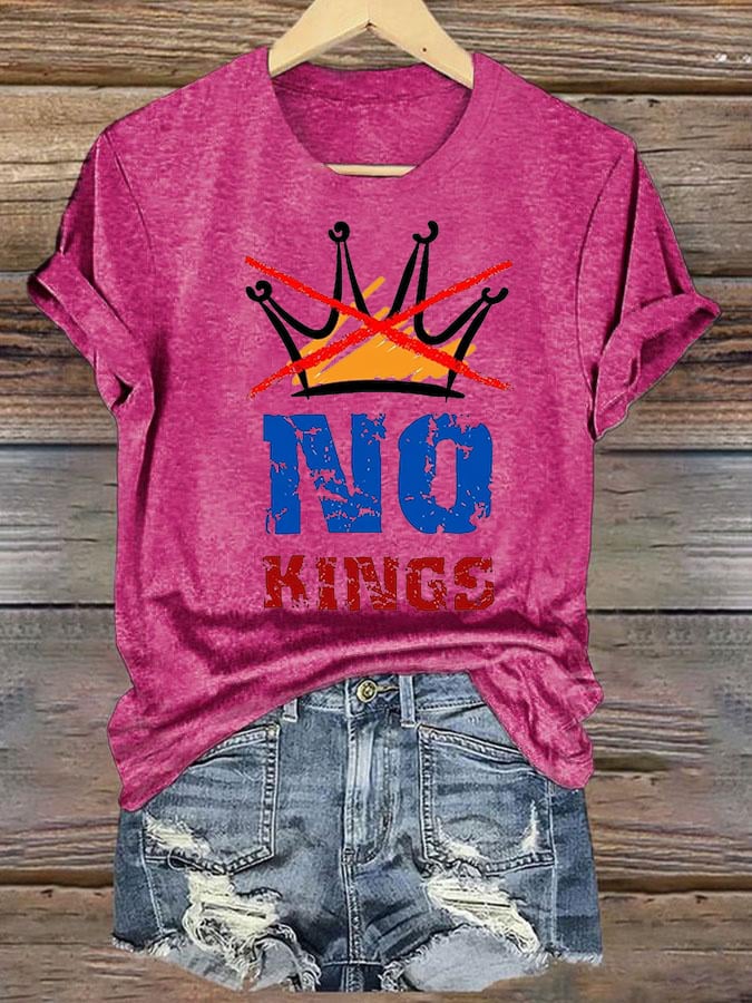 🔥Buy 3 Get 15% Off🔥Women's  NO KINGS Print T-Shirt