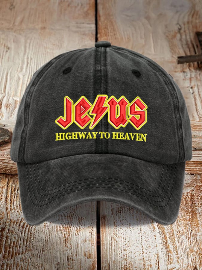 Jesus Highway To Heaven Print Baseball Cap