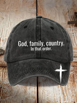 God Family Country In That Order Baseball Cap