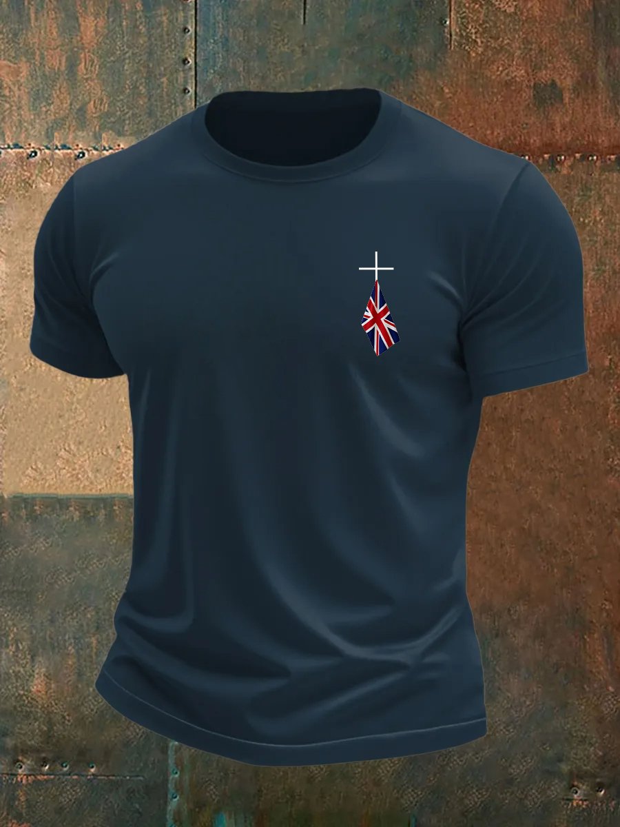 Men's Union Jack Print Crew Neck T-Shirt