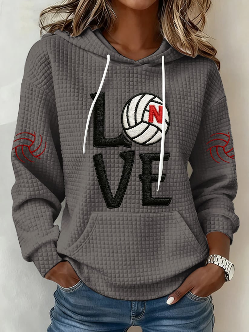 Women's Vintage  Volleyball Print Hoodie