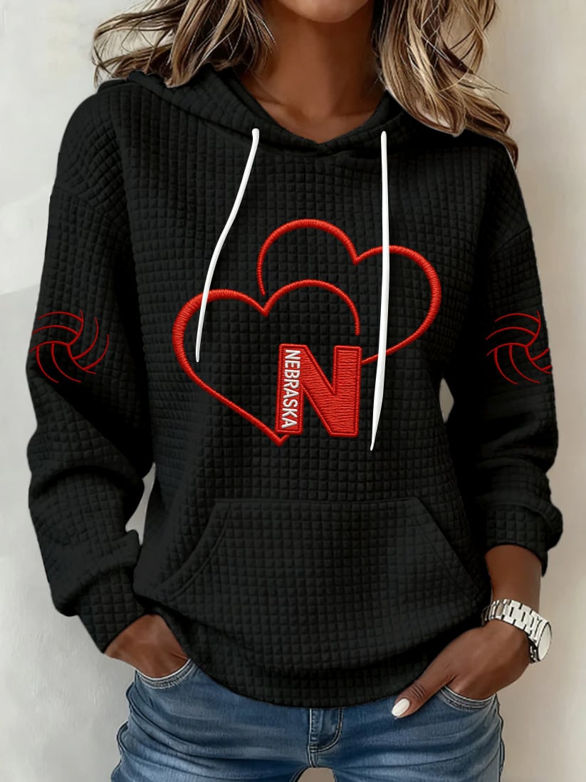 Women's Vintage  Volleyball Print Hoodie