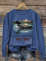 Women's casual Canadian Wolfbird sweatshirt