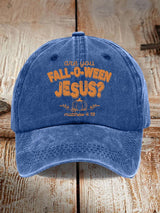 Unisex Vintage Are You Fall-O-Ween Jesus Print Hat