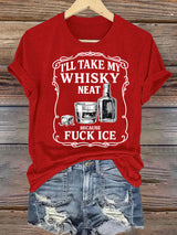 Women's  Whiskey F*ck ICE Abolish ICE  Print  T-Shirt