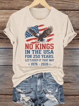 🔥Buy 3 Get 15% Off🔥Women's  No Kings USA Patriotic Tee ,250 Years of Democracy printed T-shirt