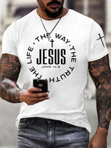 Men's Jesus The Way The Truth The Life Printed Casual T-Shirt