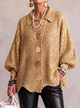 🤲LAST DAY SAVE 49% ⏰Oversized Collared Knit Cardigan With Large Metal Buttons