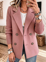 🤲LAST DAY SAVE 49% ⏰✨ Cozy Knit-Sleeve Blazer – Chic, Warm & Effortless